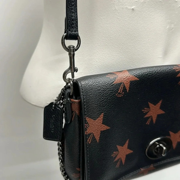 Coach Star C Mini Ruby Crossbody Purse Bag Leather Brown Black Silver F35889 - Picture 11 of 12